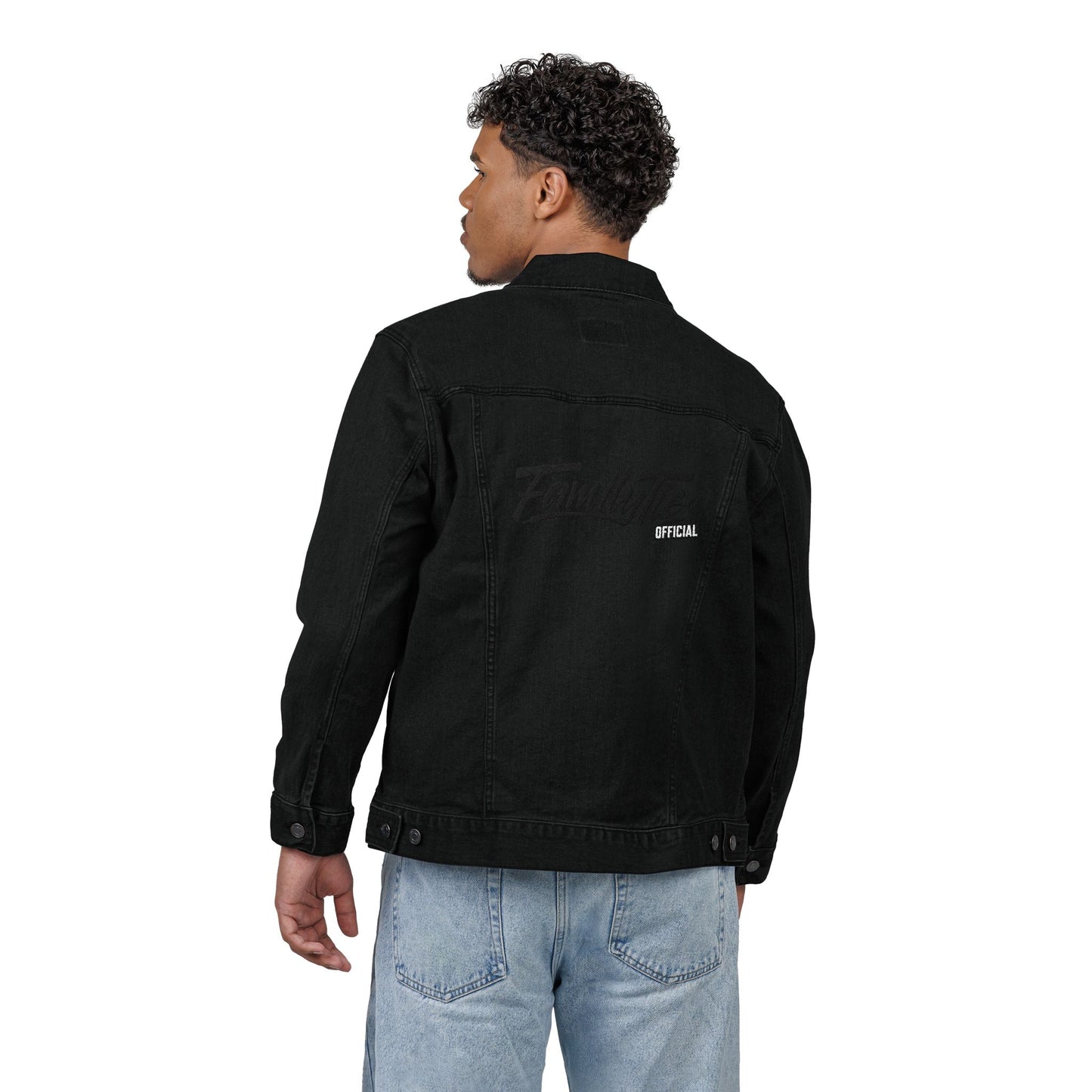 Family Ties Official Embroidered Black Denim Jacket