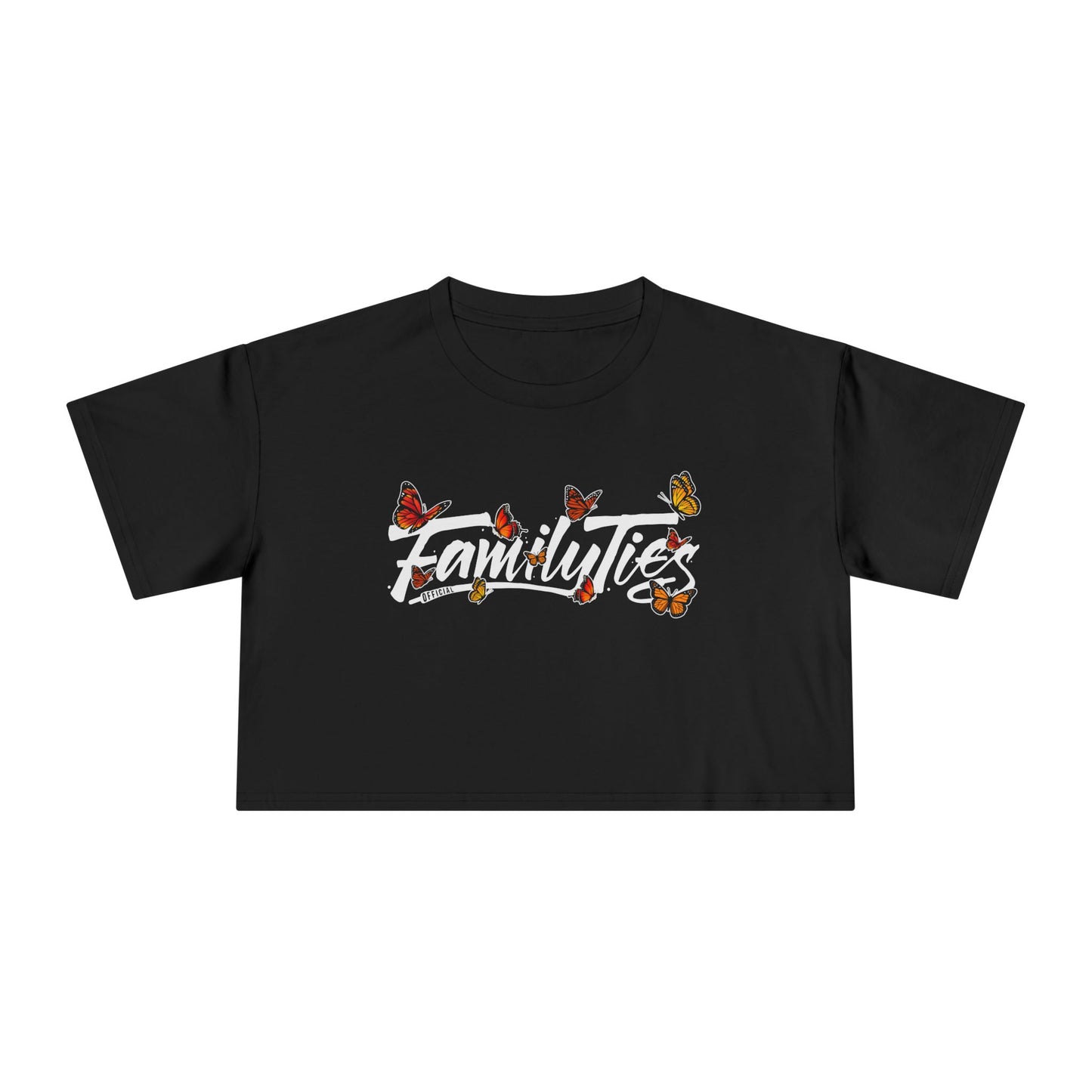 Life Is Beautiful In Colors Women's Crop Black Tee