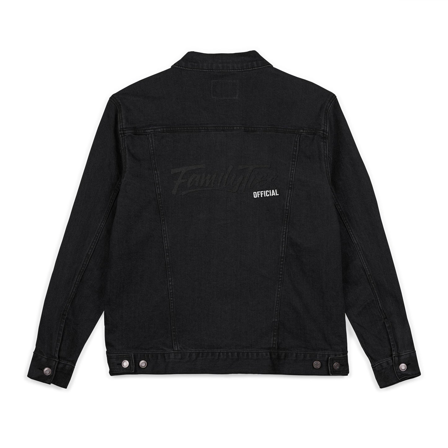 Family Ties Official Embroidered Black Denim Jacket