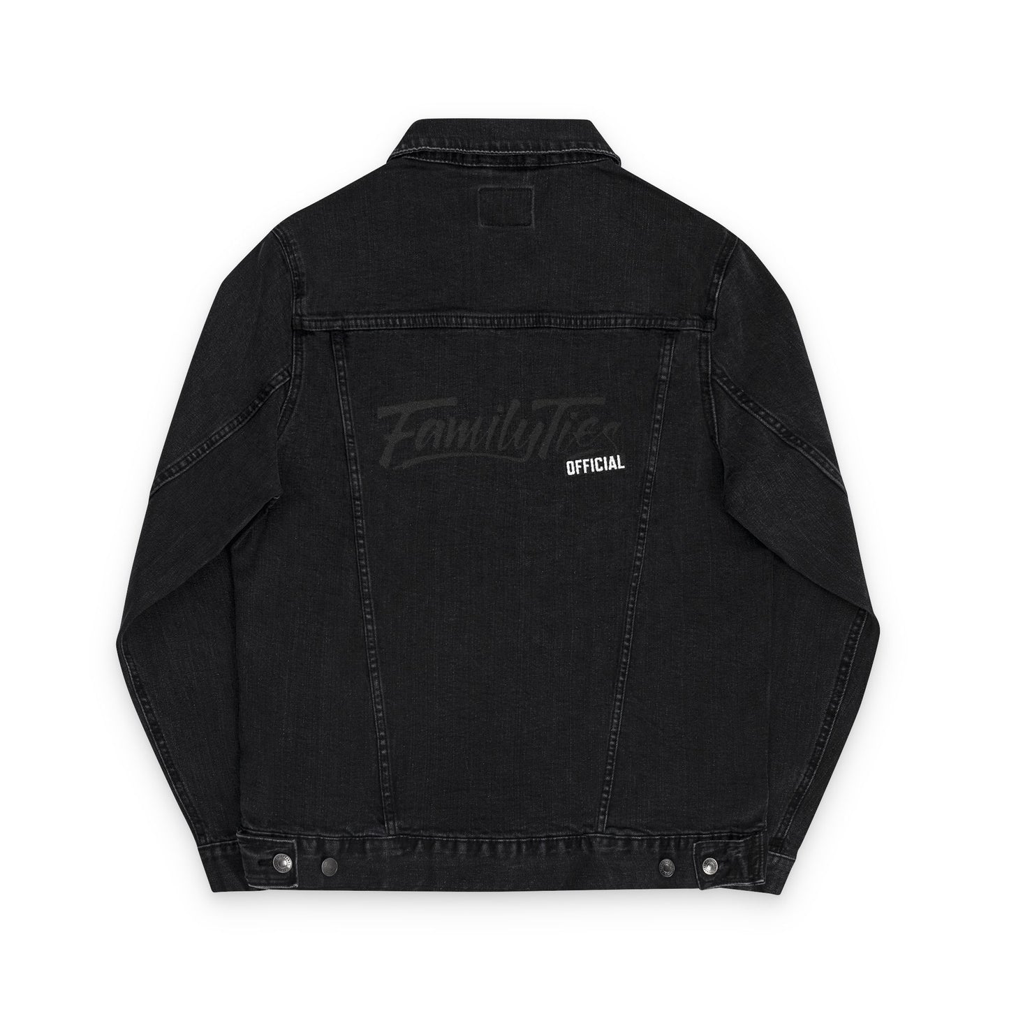 Family Ties Official Embroidered Black Denim Jacket