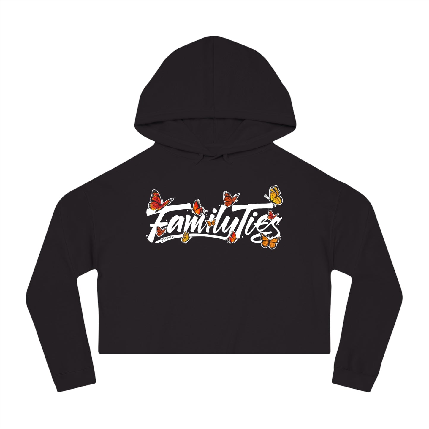 Life Is Beautiful In Colors Women’s Crop Black Hoodie