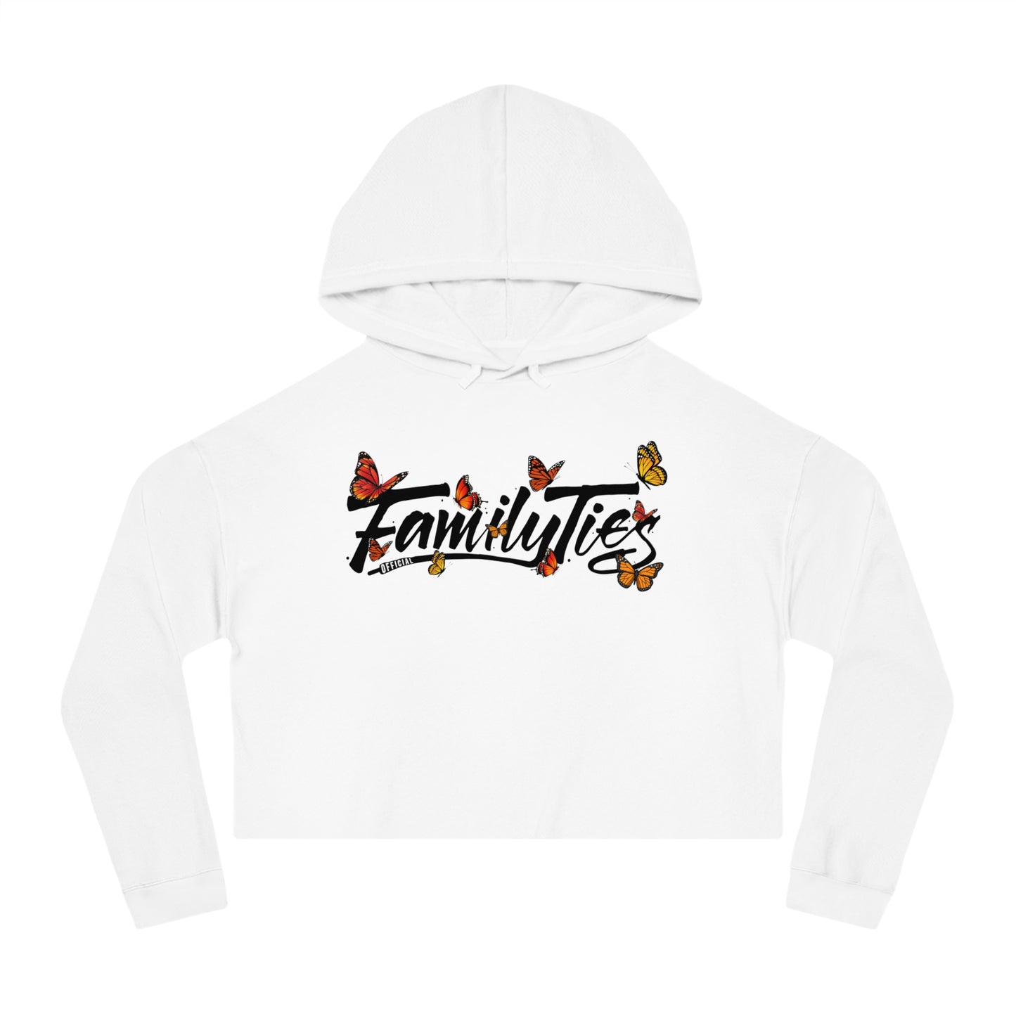 Life Is Beautiful In Colors Women’s Crop Black Hoodie
